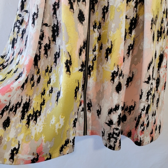 NEW JAX Watercolor Abstract Sleeveless Sheath Dress Sz 4 Full-Zip Minimalist - Picture 5 of 12